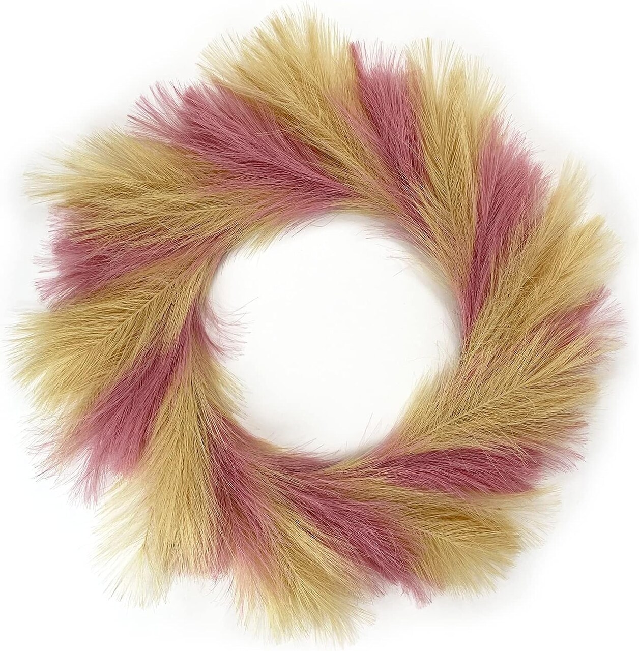 Celebrate the Season with Our 26" Faux Boho Pampas Grass Wreath: A Festive Front Door Statement Piece